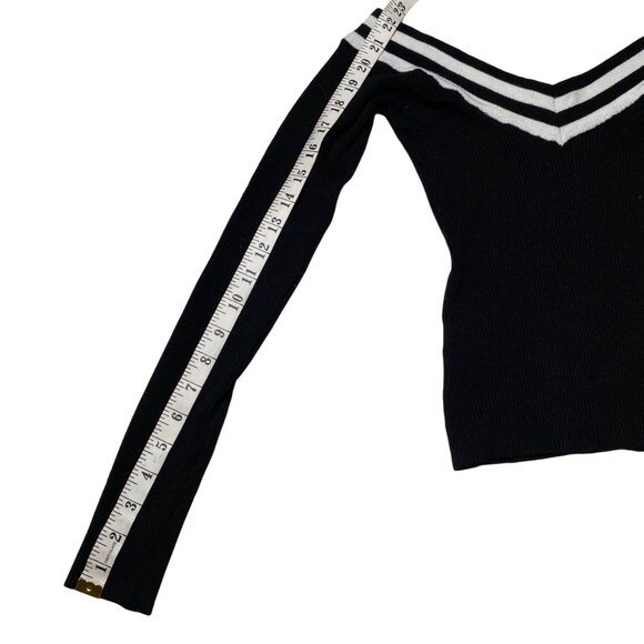 Dynamite Off the Shoulder Long Top in Black and White, size Small - Picture 7 of 9